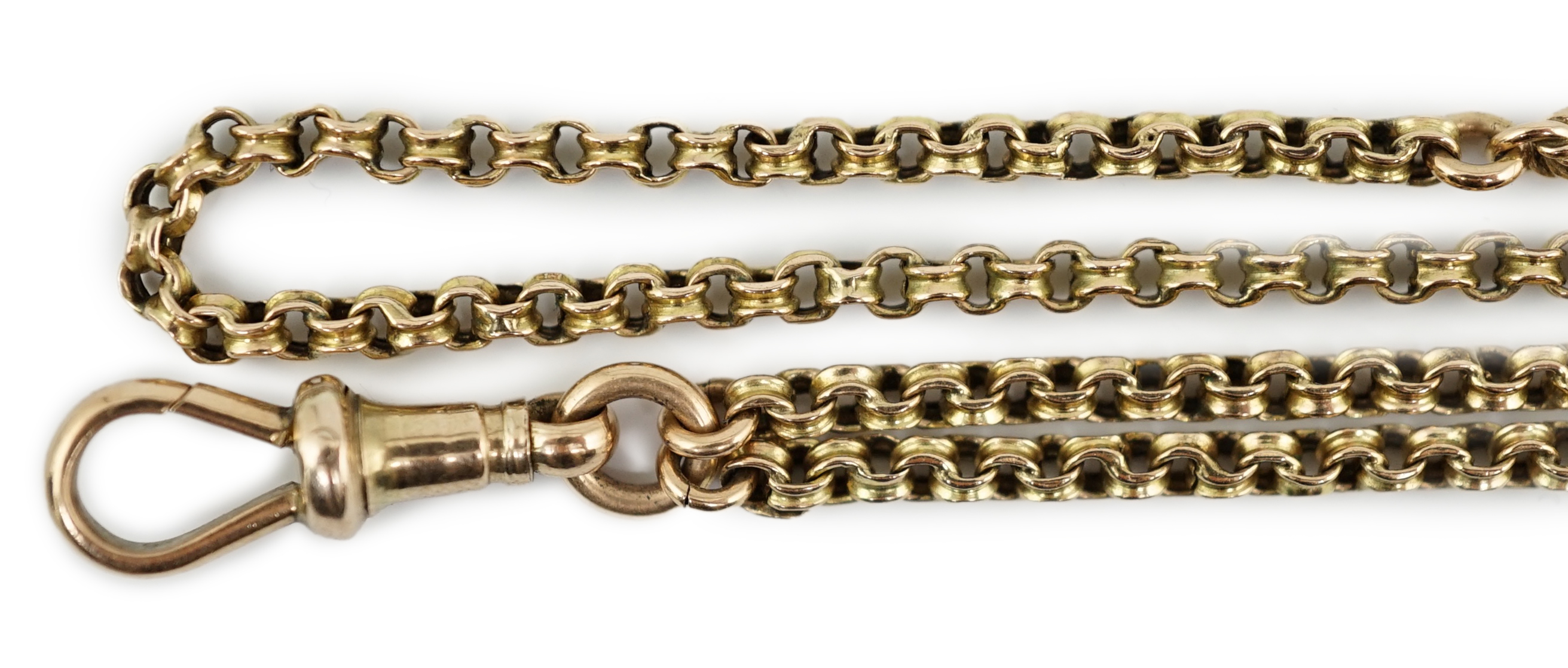 A 9ct gold guard chain